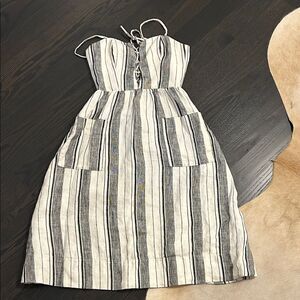 Reformation Black and White Striped Dress